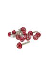 hexagon socket screw set - anodized aluminum screw head red - 12 pcs - M5x30