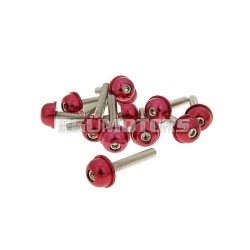   hexagon socket screw set - anodized aluminum screw head red - 12 pcs - M5x30