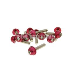   Vparts Hatszögletű imbusz csavarszett - anodizált alumínium csavarfej piros - 12 db - M6x30