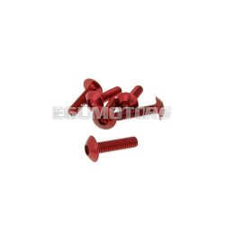   fairing screws hex socket head - anodized aluminum red - set of 6 pcs - M5x20