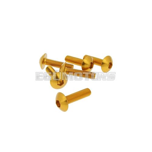 Vparts Idomcsavar hatszögletű imbusz fejjel - anodizált alumínium arany - 6 db - M5x20