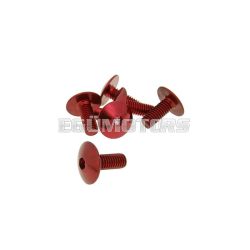   fairing screws hex socket head - anodized aluminum red - set of 6 pcs - M6x15