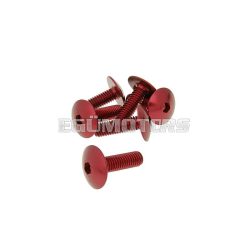   Vparts Idomcsavar hatszögletű imbusz fejjel - anodizált alumínium piros - 6 db - M6x20