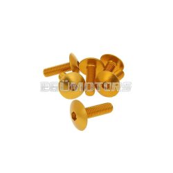   fairing screws hex socket head - anodized aluminum gold - set of 6 pcs - M6x20