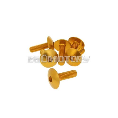 Vparts Idomcsavar hatszögletű imbusz fejjel - anodizált alumínium arany - 6 db - M6x20