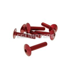   Vparts Idomcsavar hatszögletű imbusz fejjel - anodizált alumínium piros - 6 db - M6x30