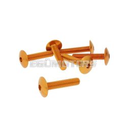   fairing screws hex socket head - anodized aluminum orange - set of 6 pcs - M6x30