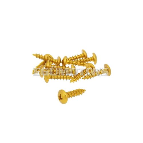 fairing screws anodized aluminum gold - set of 12 pcs - M5x20