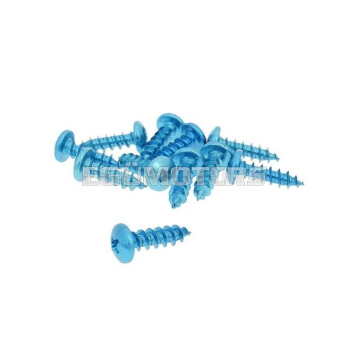 fairing screws anodized aluminum blue - set of 12 pcs - M6x20