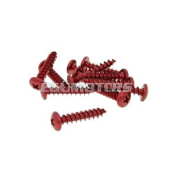 fairing screws anodized aluminum red - set of 12 pcs - M6x30