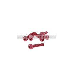   hexagon socket screw set - anodized aluminum red - 6 pcs - M5x20 - styling