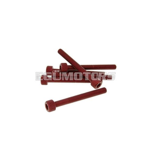 Vparts Hatszögletű imbuszcsavar szett - anodizált alumínium piros - 6 db - M5x45 - stílusos