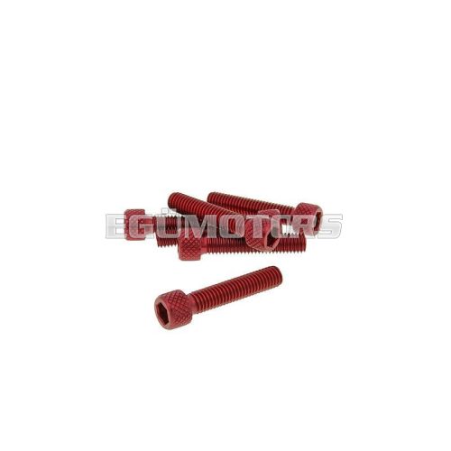 Vparts Hatszögletű imbuszcsavar szett - anodizált alumínium piros - 6 db - M6x30 - stílusos