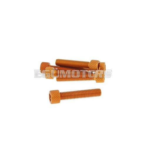 hexagon socket screw set - anodized aluminum orange - 6 pcs - M6x30 - styling