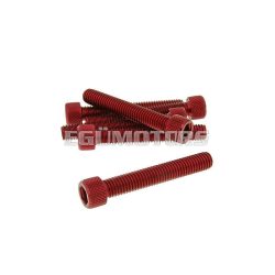   hexagon socket screw set - anodized aluminum red - 6 pcs - M8x50 - styling