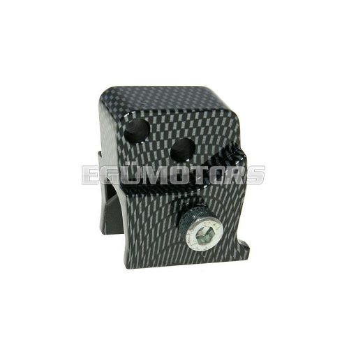 shock extender CNC 2-hole adjustable mounting - carbon look for Peugeot horizontal