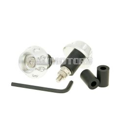   handlebar / bar ends anti-vibration flat 13.5 / 17.5mm (incl. adapter) - silver