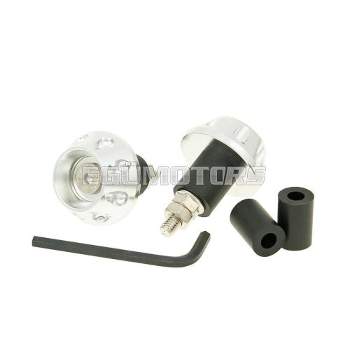 handlebar / bar ends anti-vibration flat 13.5 / 17.5mm (incl. adapter) - silver