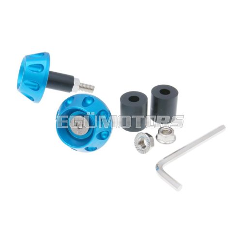 handlebar / bar ends anti-vibration flat 13.5 / 17.5mm (incl. adapter) - blue