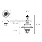 Vparts Fényszóró izzó halogén, H4 P43t 12V 60/55W