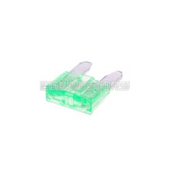 mini blade fuse flat 11.1mm 30A green in color