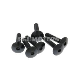   fairing screws hex socket head - anodized aluminum black - set of 6 pcs - M6x30