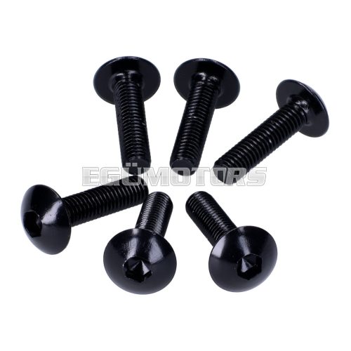 fairing screws hex socket head - anodized aluminum black - set of 6 pcs - M5x20