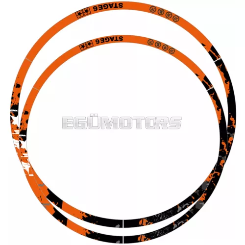 Stage6 felni matrica készlet 12" narancssárga / fekete