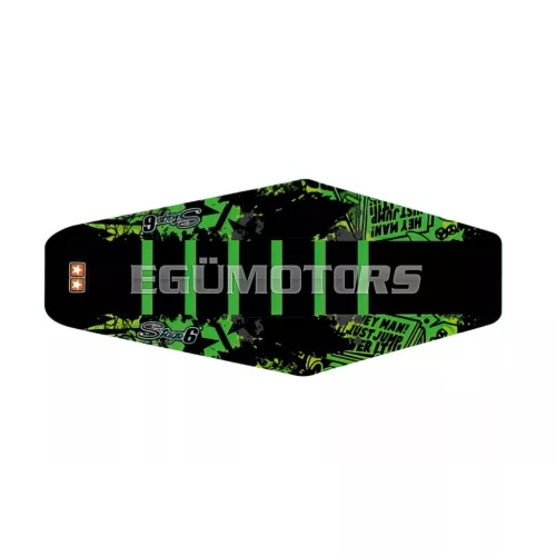 Stage6 üléshuzat teljes borítású, fekete - zöld, Sherco 50cc 2006-ig