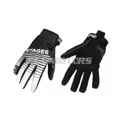 Stage6 Street motoros kesztyű fehér / fekete, XL