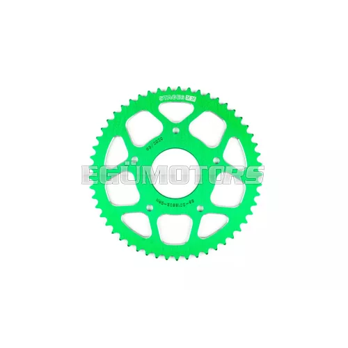 Stage6 hátsó lánckerék 53 fog - 420 alumínium CNC, zöld, Peugeot / Rieju