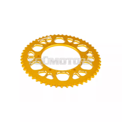 Stage6 hátsó lánckerék 53 fog - 420 alumínium CNC, sárga, Aprilia SX 50