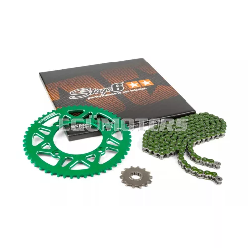 Stage6 lánckészlet 14x53 - 420 alumínium CNC, zöld, Beta RR