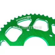 Stage6 lánckészlet 14x53 - 420 alumínium CNC, zöld, Peugeot / Rieju