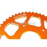 Stage6 lánckészlet 14x53 - 420 alumínium CNC, narancssárga, Peugeot / Rieju