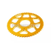 Stage6 lánckészlet 14x53 - 420 alumínium CNC, sárga, Peugeot / Rieju