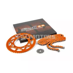   Stage6 lánckészlet 13x53 - 420 alumínium CNC, narancs, Derbi DRD Pro