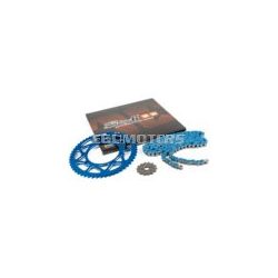 Chain Kit 14x53 - 420 Stage6 alu CNC Blue Derbi DRD Pro