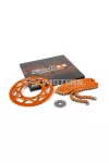 Stage6 lánckészlet 14x53 - 420 alumínium CNC, narancs, Derbi DRD Pro