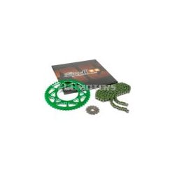   Chain Kit 14x53 - 420 Stage6 aluminium CNC green Derbi Senda X-treme