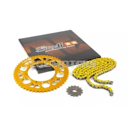   Stage6 lánckészlet 13x53 - 420 alumínium CNC, sárga, Aprilia SX 50