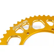 Stage6 lánckészlet 14x53 - 420 alumínium CNC, sárga, Aprilia SX 50