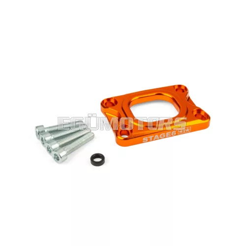 Base Plate intake manifold Stage6 360° AM6 / Derbi orange
