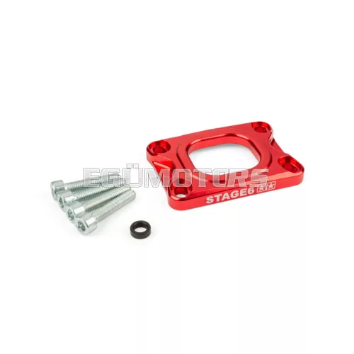 Base Plate intake manifold Stage6 360° AM6 / Derbi red