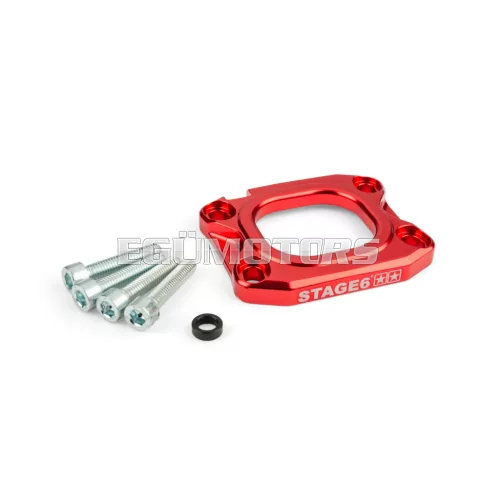 Base Plate intake manifold Stage6 360° d.40mm AM6 / Derbi red