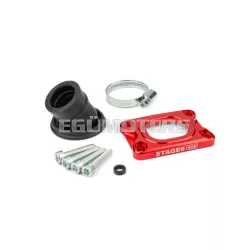   Intake Manifold Stage6 360° AM6 / Derbi red for Dellorto / CP
