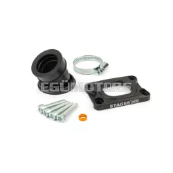   Intake Manifold Stage6 360° AM6 / Derbi black for Mikuni TM24