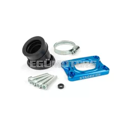   Intake Manifold Stage6 360° AM6 / Derbi blue for Mikuni TM24