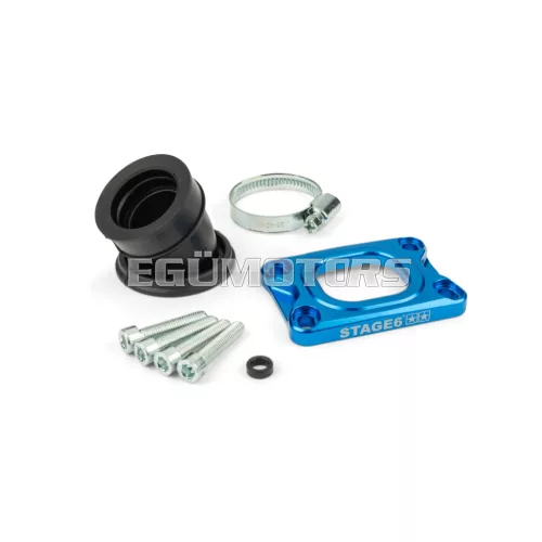 Intake Manifold Stage6 360° AM6 / Derbi blue for Mikuni TM24