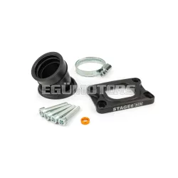   Intake Manifold Stage6 360° AM6 / Derbi black for PWK 19 - 28mm